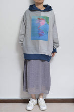 画像をギャラリービューアに読み込む, your right things/BONUS TRUCK出品中12/7まで:TWO-TONE HOODIE_BLUE/GREEN print/02 size
