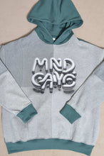 Load image into Gallery viewer, your right things in 代官山 蔦屋書店 出品中〜11/3まで:TWO-TONE HOODIE_GREEN/MIND GAME print/02 size
