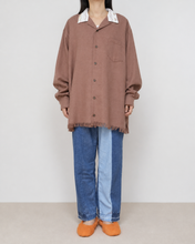 画像をギャラリービューアに読み込む, Tablecloth collar fringe shirt / bishu wool_B
