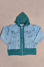 Load image into Gallery viewer, DENIM * BACK PILE HOODIE/GREEN/YELLOW
