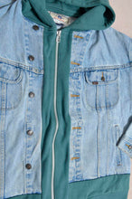 Load image into Gallery viewer, DENIM * BACK PILE HOODIE/GREEN/YELLOW
