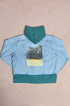 画像をギャラリービューアに読み込む, DENIM * BACK PILE HOODIE/GREEN/YELLOW
