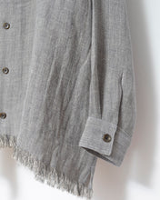 画像をギャラリービューアに読み込む, Tablecloth collar fringe shirt / linen herringbone_B

