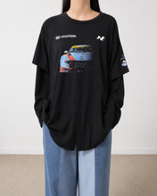 Load image into Gallery viewer, Fake layered T-shirt / BLACK_A
