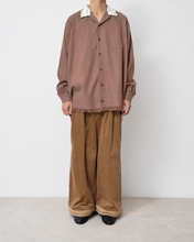 画像をギャラリービューアに読み込む, Tablecloth collar fringe shirt / bishu wool_B
