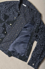 画像をギャラリービューアに読み込む, FLOWER LACE QUILTED WORK BLOUSON_BLACK
