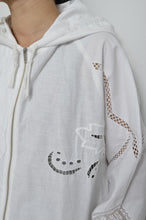 画像をギャラリービューアに読み込む, TABLE CLOTH ZIP-UP HOODIE/WHT/02 size_003
