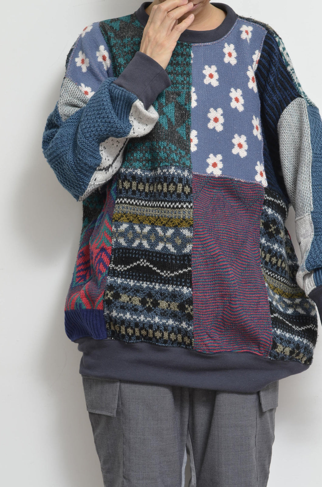 SWITCHING KNIT P/O（COSBY SWEATER)_01size