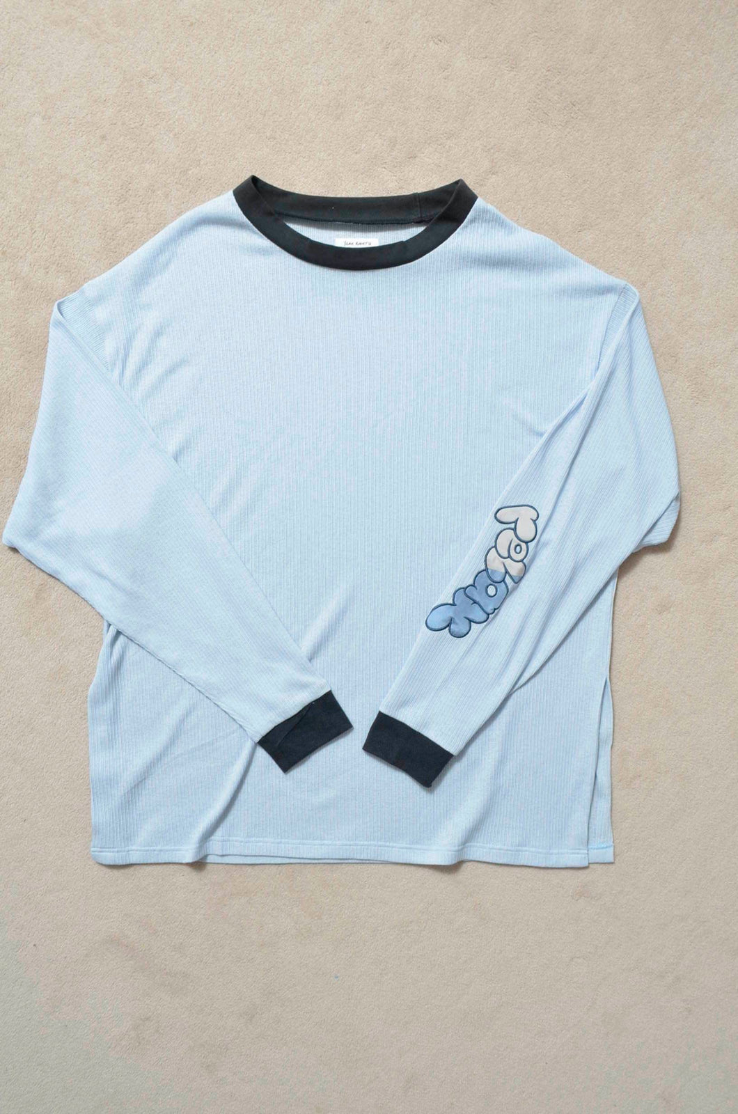 RIB L/S TEE _fab-graff_02 size/SKY BLUE