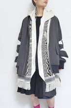 Load image into Gallery viewer, tsutae SHAWL HOODIE_SHUMAG / OFF WH×BLK
