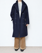 Load image into Gallery viewer, Flower charm pea coat / wool melton × sport
