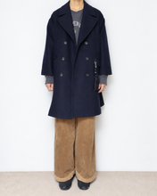 Load image into Gallery viewer, Flower charm pea coat / wool melton × sport
