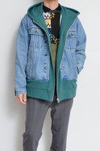 画像をギャラリービューアに読み込む, DENIM * BACK PILE HOODIE/BLUE/GREEN
