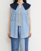 画像をギャラリービューアに読み込む, PLEATED COLLAR SLEEVELESS SHIRT_D
