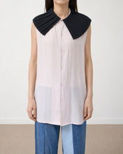 画像をギャラリービューアに読み込む, PLEATED COLLAR SLEEVELESS SHIRT_G

