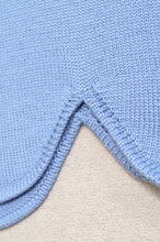 Load image into Gallery viewer, RIPPLE WAVE HEM KNIT P/O w/NECK PARTS(BLUE)
