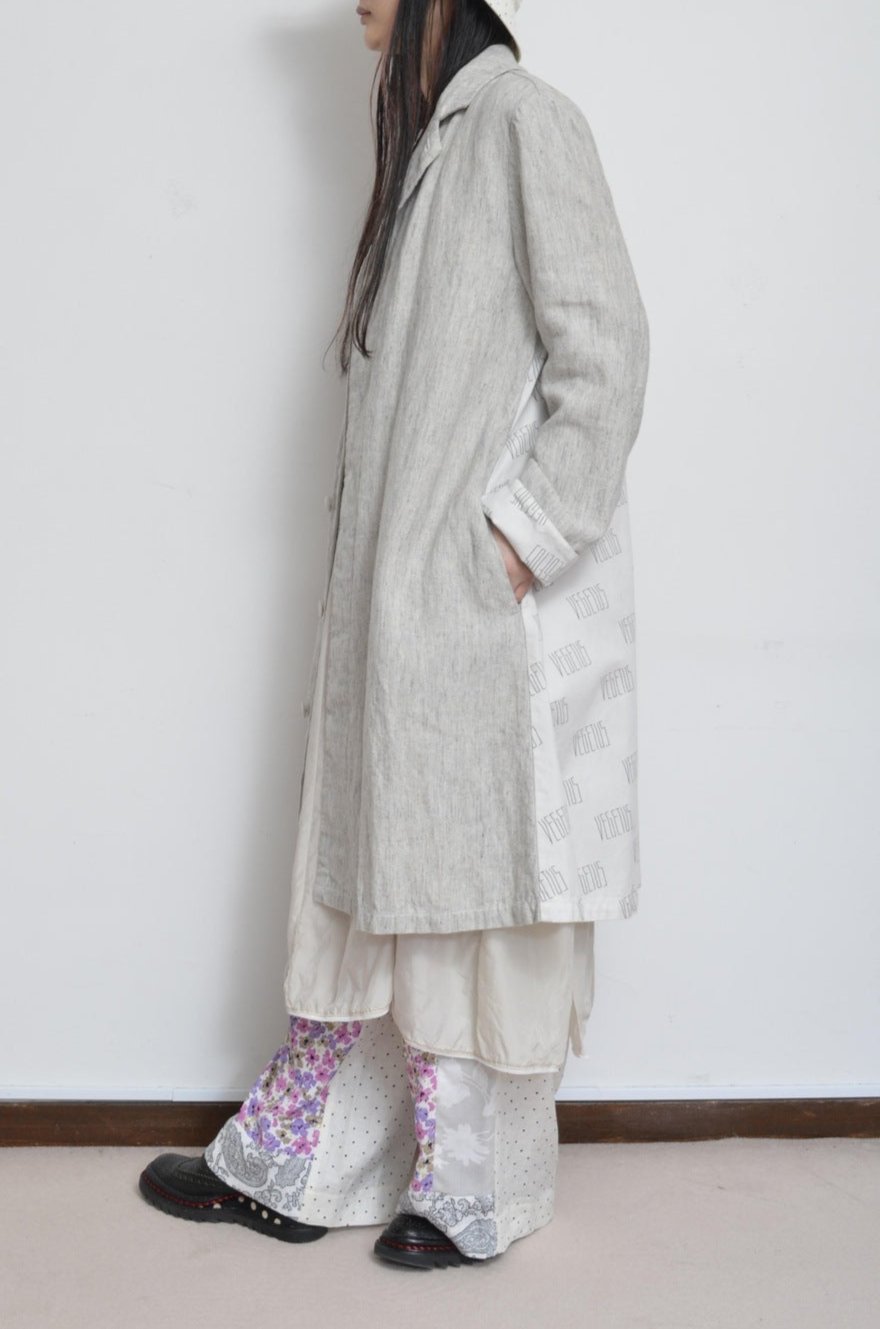 LINEN LONG COAT / 02_WHT