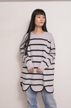 画像をギャラリービューアに読み込む, RIPPLE WAVE HEM KNIT P/O w/NECK PARTS_BORDER
