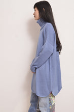 画像をギャラリービューアに読み込む, RIPPLE WAVE HEM KNIT P/O w/NECK PARTS_S.BLU
