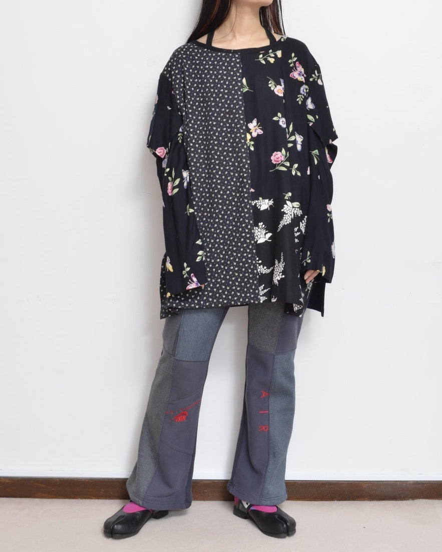 W SLEEVE TOPS_NAVY / B