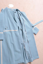 Load image into Gallery viewer, WOOL NO-COLLAR ROBE/MINT BLUE
