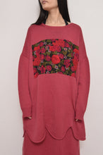 Load image into Gallery viewer, RIPPLE WAVE HEM KNIT P/O w/NECK PARTS(ROSE)
