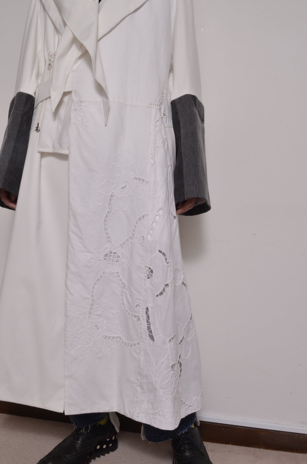 TABLE CLOTH △ SHAWL COAT/SHORT LINER set_WHT – here/YEAH RIGHT!! 